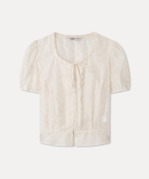 MIXXO MIXXO Eyelet Puff Blouse - C