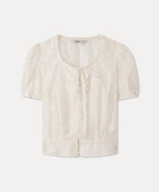 MIXXO MIXXO Eyelet Puff Blouse - C