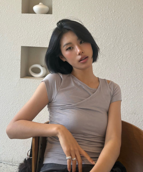 MIXXO MIXXO T-Shirt Uncut Layered Short-Sleeved C