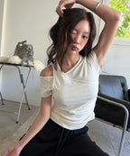 MIXXO MIXXO T-Shirt Uncut Layered Short-Sleeved C
