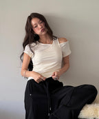 MIXXO MIXXO T-Shirt Uncut Layered Short-Sleeved C