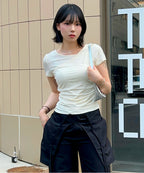 MIXXO MIXXO T-Shirt Uncut Layered Short-Sleeved C