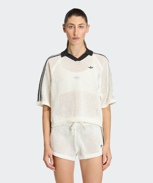 ADIDAS ADIDAS Knit Crochet Polo - White