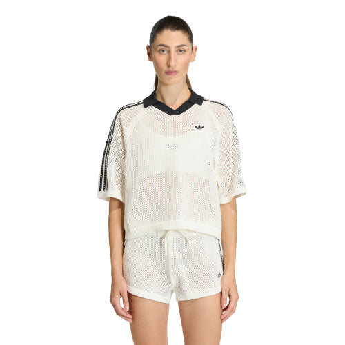 ADIDAS ADIDAS Knit Crochet Polo - White
