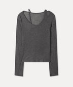 MIXXO MIXXO T-Shirt Layered Ribbed Long-Sleeved C