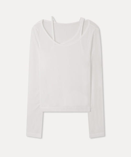 MIXXO MIXXO T-Shirt Layered Ribbed Long-Sleeved C