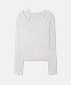 MIXXO MIXXO T-Shirt Layered Ribbed Long-Sleeved C