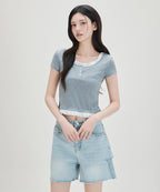 MIXXO MIXXO Pattern Frill Layered T-Shirt S