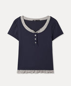 MIXXO MIXXO Pattern Frill Layered T-Shirt S