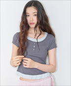 MIXXO MIXXO Pattern Frill Layered T-Shirt S