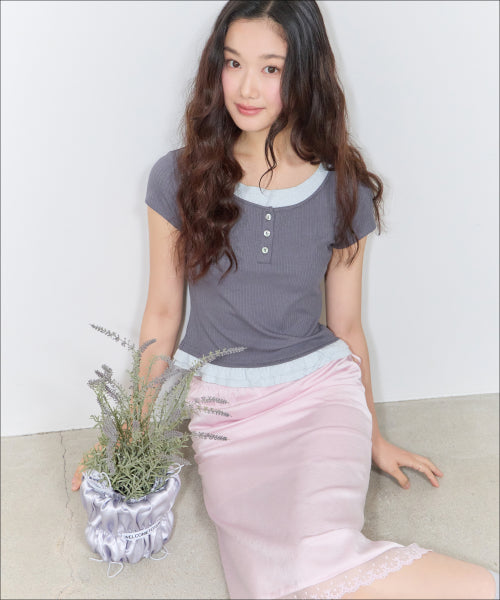 MIXXO MIXXO Pattern Frill Layered T-Shirt S