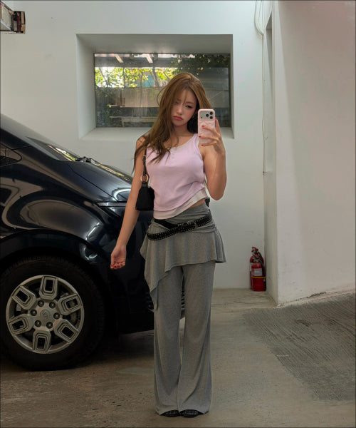 MIXXO MIXXO Shirring Layered Banding Pants (C)