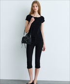 MIXXO MIXXO Cardigan Boat Neck Cap Sleeve