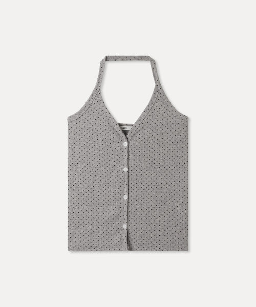 MIXXO MIXXO T-Shirt Dot Halter Button Sleeveless