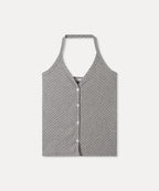 MIXXO MIXXO T-Shirt Dot Halter Button Sleeveless