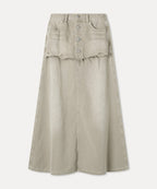 MIXXO MIXXO Layered Denim Long Skirt