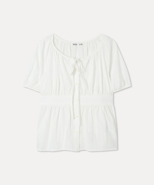 MIXXO MIXXO Shirt Tie Shirring Blouse