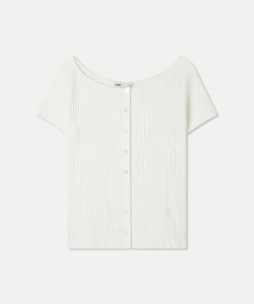 MIXXO MIXXO Cardigan Boat Neck Cap Sleeve