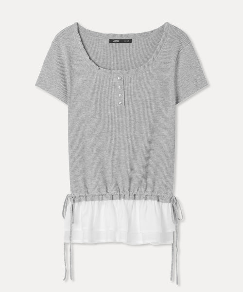 MIXXO MIXXO Frill Layered Short Sleeve Knit Women