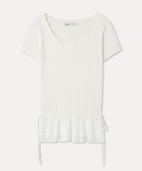 MIXXO MIXXO Frill Layered Short Sleeve Knit Women