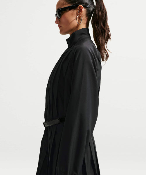 NIKE NIKE Sportswear Oversized Long Sleeve Pleated Mini Dress - Black