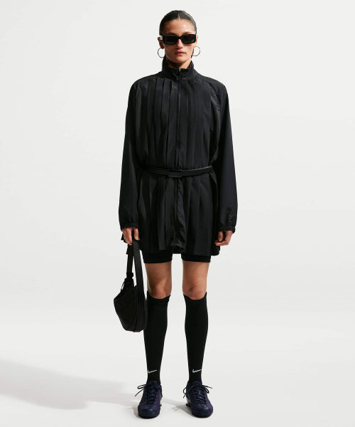 NIKE NIKE Sportswear Oversized Long Sleeve Pleated Mini Dress - Black