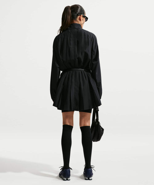 NIKE NIKE Sportswear Oversized Long Sleeve Pleated Mini Dress - Black