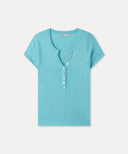 MIXXO MIXXO Henley Neck Deep V Short Sleeve Knit C