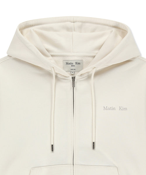 MATIN KIM MATIN KIM Hoodie Zip Up in Ivory