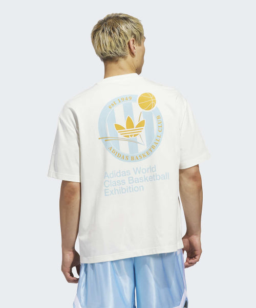 ADIDAS ADIDAS Basketball Crest Tee - White: Ice Blue