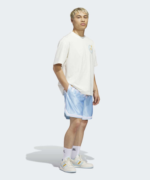 ADIDAS ADIDAS Basketball Crest Tee - White: Ice Blue