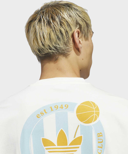 ADIDAS ADIDAS Basketball Crest Tee - White: Ice Blue