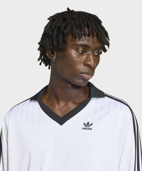 ADIDAS ADIDAS Pique Football Long Sleeve Tee - White