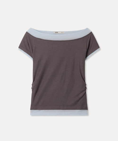 MIXXO MIXXO T-Shirt Boat Neck Layered