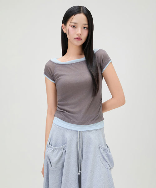 MIXXO MIXXO T-Shirt Boat Neck Layered