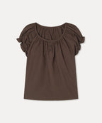 MIXXO MIXXO Round Neck Shirring Blouse