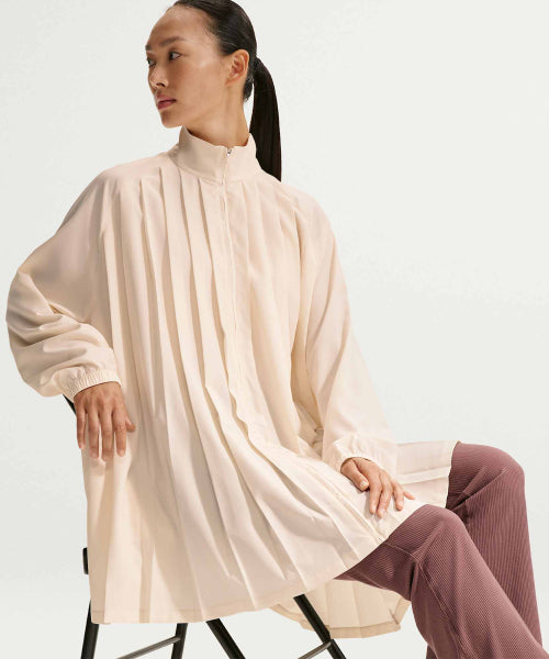 NIKE NIKE Sportswear Oversized Long Sleeve Pleated Mini Dress - Size