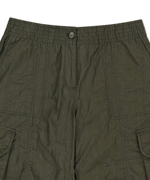 MATIN KIM MATIN KIM Crinkle Capri Pants Khaki