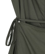 MATIN KIM MATIN KIM Sleeveless Wrap Dress Khaki