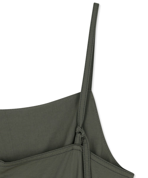 MATIN KIM MATIN KIM Sleeveless Wrap Dress Khaki