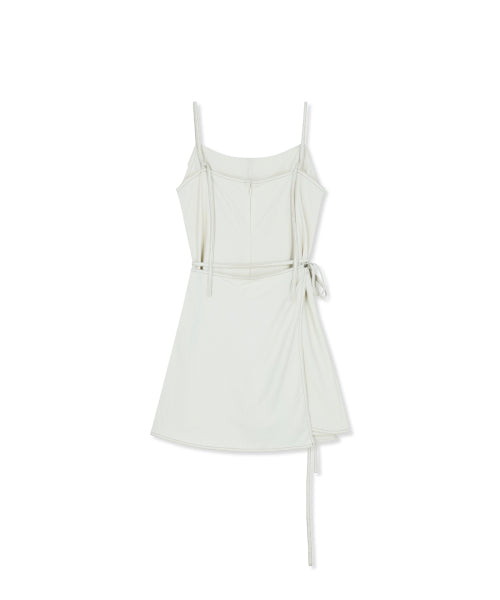MATIN KIM MATIN KIM Sleeveless Wrap Dress Cream