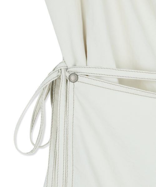 MATIN KIM MATIN KIM Sleeveless Wrap Dress Cream