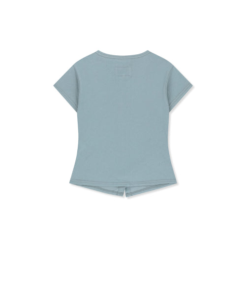 MATIN KIM MATIN KIM T-Shirt Side Shirring Button Top