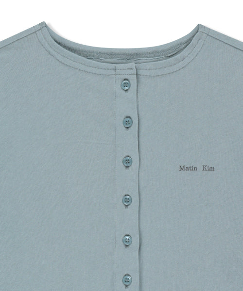 MATIN KIM MATIN KIM T-Shirt Side Shirring Button Top