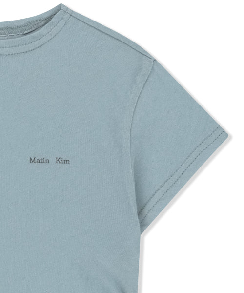 MATIN KIM MATIN KIM T-Shirt Side Shirring Button Top