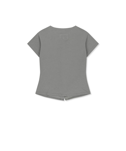 MATIN KIM MATIN KIM T-Shirt Side Shirring Button Top