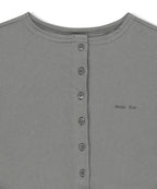 MATIN KIM MATIN KIM T-Shirt Side Shirring Button Top