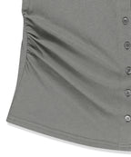 MATIN KIM MATIN KIM T-Shirt Side Shirring Button Top