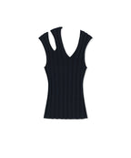 MATIN KIM MATIN KIM Cut Out Sleeveless Knit Top