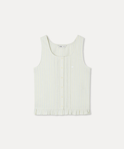 MIXXO MIXXO Frill Pin Tuck Tank Top Blouse S
